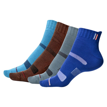 Men's Cotton Ankle Length Socks – All-Day Comfort & Unisex Design (Pack of 4 Pairs)