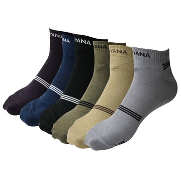 Men's cotton unisex ankle length socks (Pack of 6 pair)