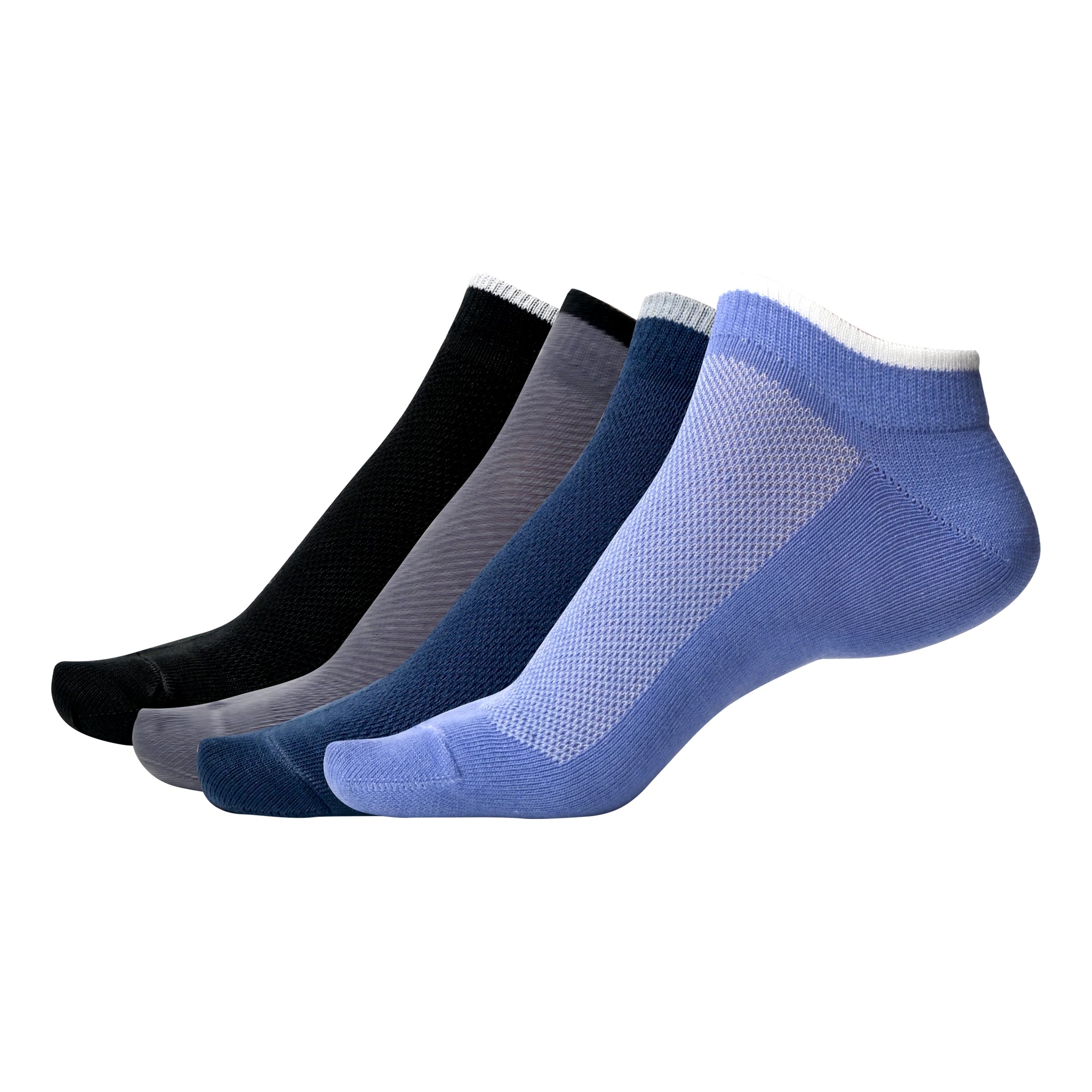 Men's Cotton Low-Cut Net Ankle-Length Socks – Durable & Comfortable (Pack of 4 Pairs)