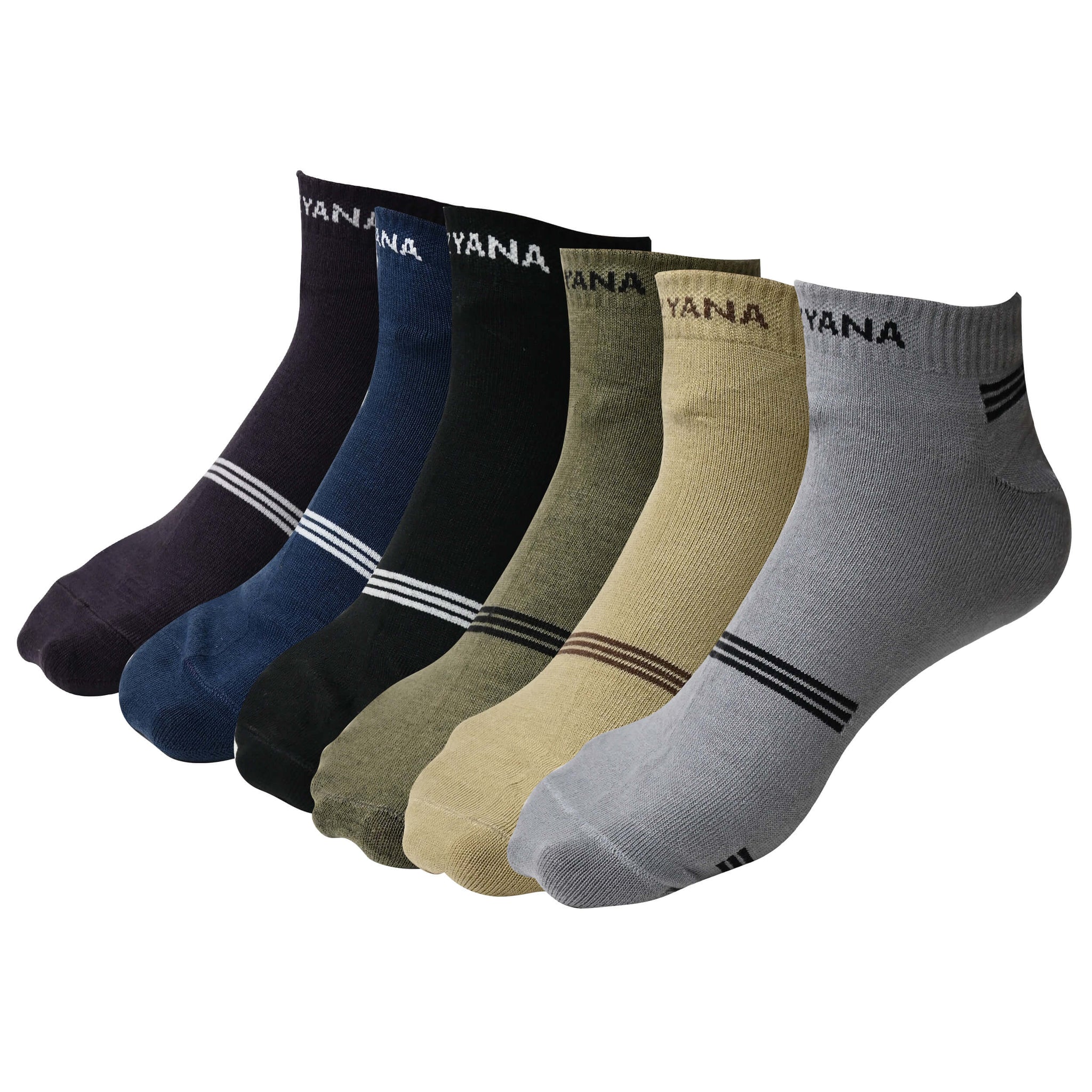 Men's cotton unisex ankle length socks (Pack of 6 pair)