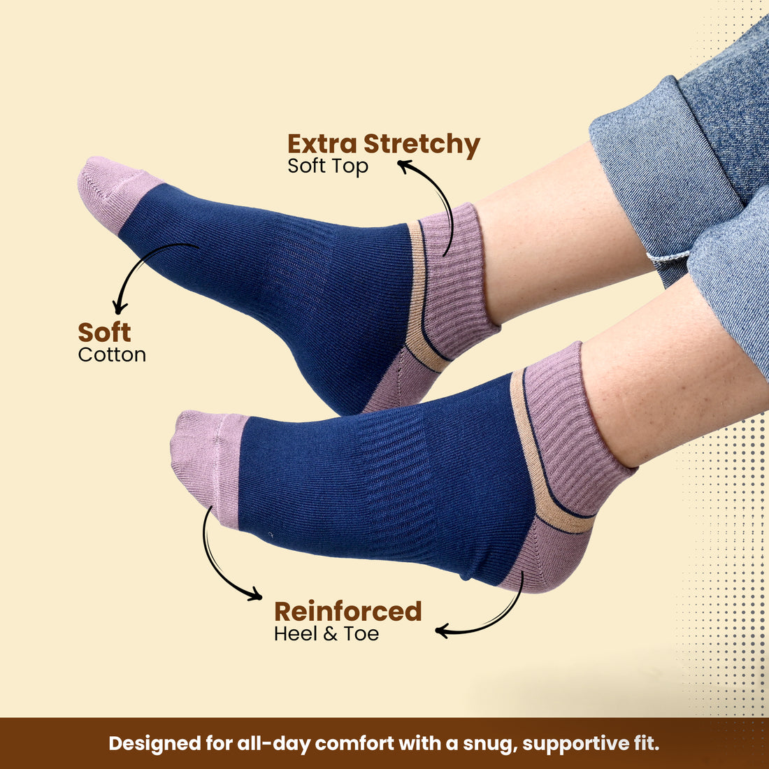Men's cotton Low Cut Ankle Length Unisex Socks (Pack of 3 Pairs)