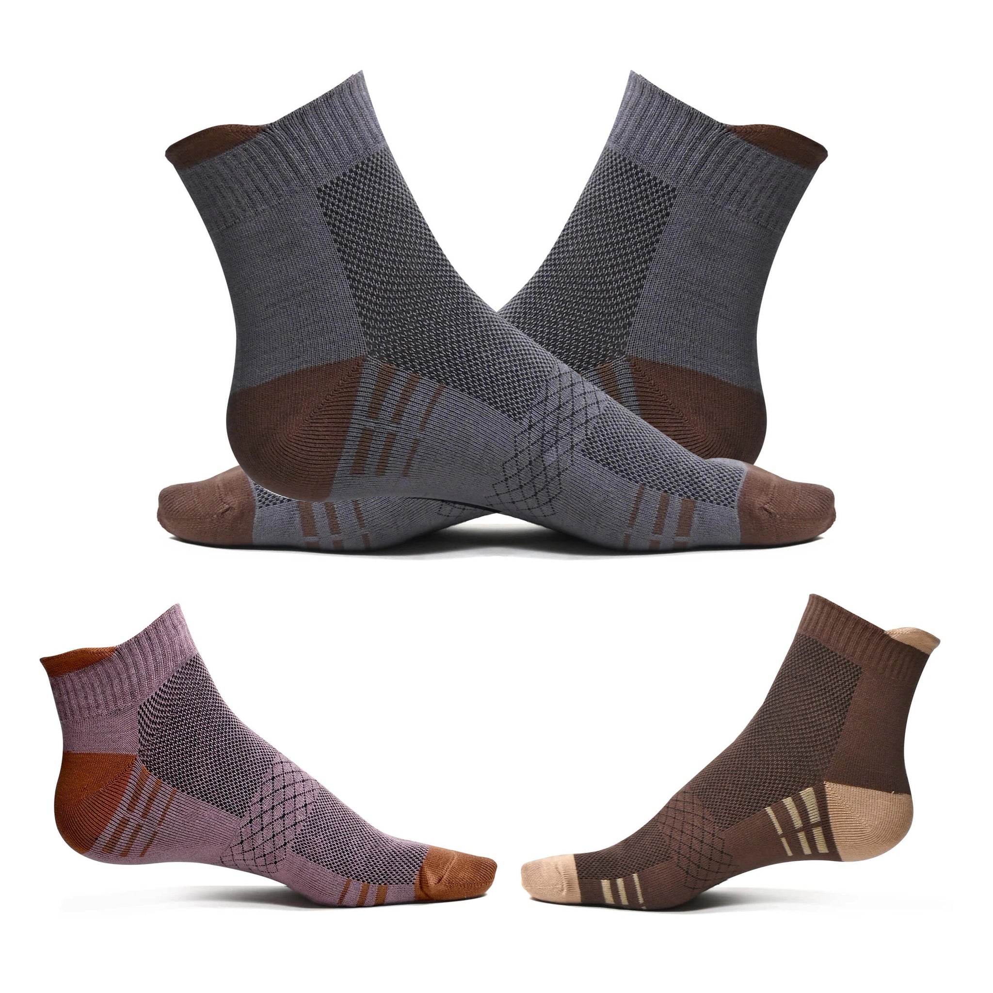 Men's cotton Net ankle length socks (Pack of 3 pair)